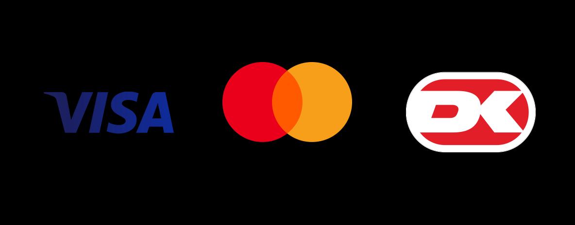 Visa, Mastercard og Dankort logo